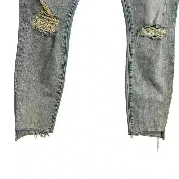 MOTHER The Stunner Zip Ankle Step Fray Jeans Rolling in the Bushes Size 26 - Picture 5 of 14